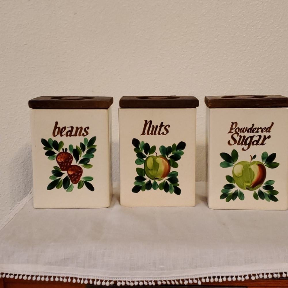 Antique canister spice set - Picture 4 of 8
